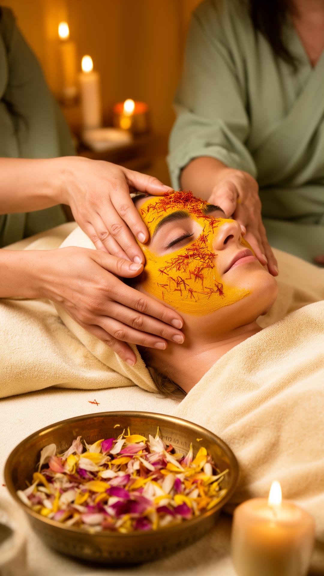 Calm Ayurvedic facial ritual